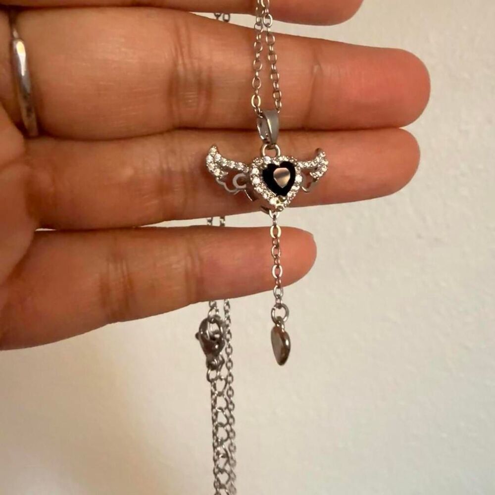 Angel Wing Fairy Wand Necklace | Ethereal & Magical Aesthetic Jewelry - Picture 6 of 7